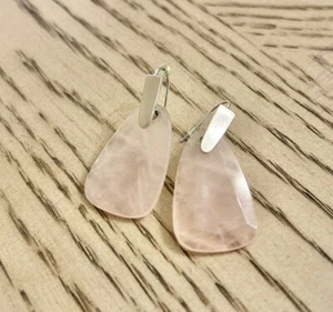 KENDRA SCOTT Logo Silver Tone, Rose Quartz Dangle Earrings Set - Picture 1 of 5