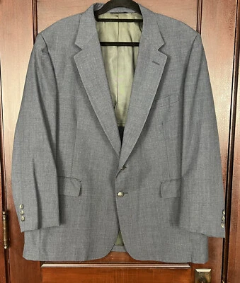 Vintage Cricketeer Higbee's Men’s 48R Blue Gray Blazer Two Button Sport Coat - Image 1 of 4