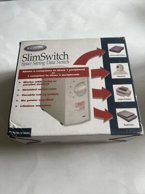 Belkin SlimSwitch 4-Port Data Switch Centronics F1B028-V new J33 - Image 1 of 4