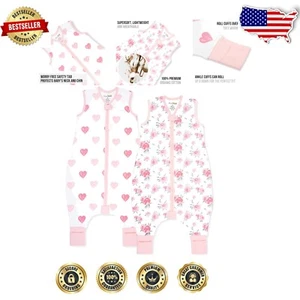 Elegant Organic Cotton Toddler Sleep Sack with Legs - 0.5 TOG for Summer Nights - Picture 1 of 10