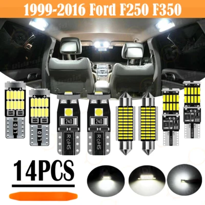 14PCS White LED interior lights package For 1999-2016 Ford F250 F350 Super Duty — 第 1/4 张图片