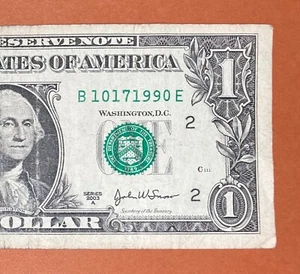 October 17, 1990 ( B 10171990 E ) Birthday Note $1 One Dollar Bill - Picture 1 of 3