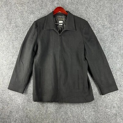 Chaqueta Harris Wallace para mujer 12 negra mezcla de lana cremallera completa forrada cuello Foto 1 de 4