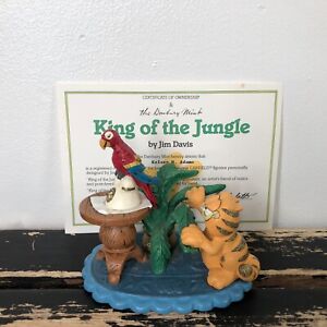Garfield Figurines Danbury Mint King Of The Jungle Statue Certificate 1993 Retro