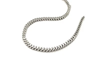 Collar de cadena Franco de 4,2 mm de plata de ley 925 de 24 pulgadas con acabado de rodio Foto 1 de 4