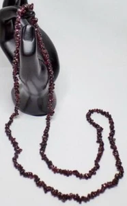 SCHÖNE VINTAGE STRANG NATÜRLICHE RHODOLITH PYROP GRANAT PERLE NUGGET HALSKETTE - Bild 1 von 1