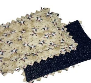 Christmas Placemats Santa Claus Stars Red White Blue Set of 3 - Picture 1 of 6