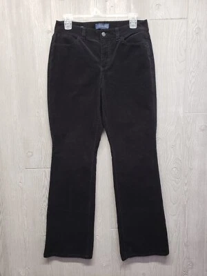 Talbots Pants Womens 8 Curvy Bootcut Corduroy Fine Wale Stretch 30x32 Black - Image 1 of 4