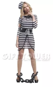 Sexy Damen Gefangener Halloween Kostüm Einheitsgröße (passt XS, S, M) - Bild 1 von 3