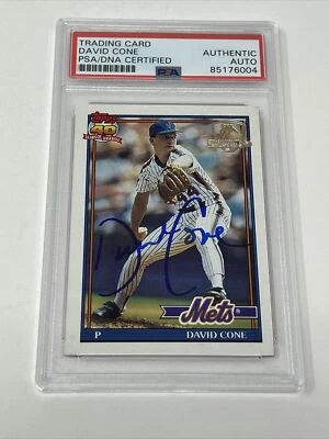 Signed 1991 TOPPS DESERT SHIELD  #680 DAVID CONE PSA DNA Authenticated Auto - Image 1 of 3