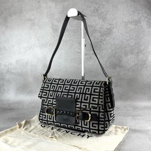 Givenchy 4G Logo One Shoulder Bag Canvas Leather Vintage Rare Auth From Japan - Picture 1 of 11