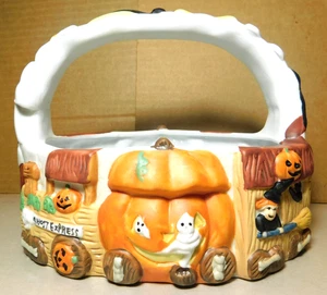 Cesta decorativa vintage de cerámica pintada a mano ARC Distributions, Inc. ~ 1994 - Imagen 1 de 20