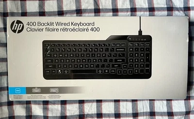 HP 400 Backlit Wired Keyboard Sealed In Box USB-C Wired Keyboard - Image 1 of 4