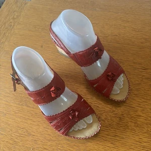Gabor Ladies Wedge Sandal In Red Size Uk5 Eu38 Excellent Condition - Picture 1 of 6