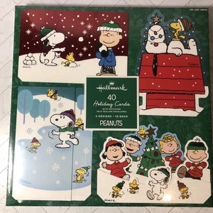 NEW SEALED - Hallmark Peanuts Snoopy 40 Holiday Cards + Envelopes (4 Designs) - Picture 1 of 10
