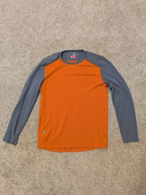 Camisa Icebreaker Bodyfit 260 Para Hombre Mediana Lana Merino Naranja Bloque de Color Foto 1 de 4