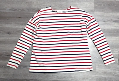 Camiseta Pullover Pomander Place Roja Blanca Azul Rayas Manga Larga Talla M Foto 1 de 4
