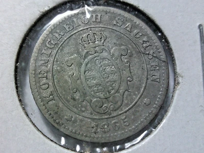 1 Neugroschen / 10 Pfennige 1865 Sachsen-Saxony - Image 1 of 4