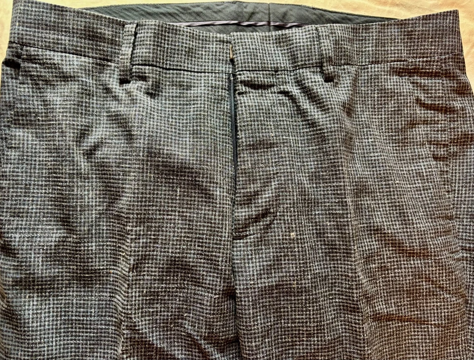 Calça slim fit xadrez Bonobos Houndstooth 33x29 mistura de lã xadrez - Imagem 1 de 4