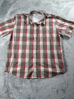 Horny Toad Orange  Tan PLAID XL men’s Button Up . Beach, Fishing, Hiking, Casual - Image 1 of 4