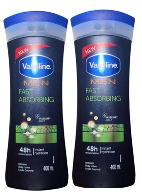 2 PK Vaseline Men Fast Absorbing Body Lotion 13.5 FL oz/400ML Each - Image 1 of 2