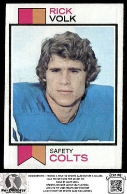 1973 Topps #105 Rick Volk Baltimore Colts 73TF - Image 1 of 2