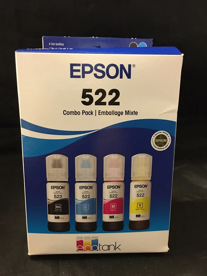 Epson 522 EcoTank Ink Bottle Black & Color Combo Pack (T522120-BCS)
