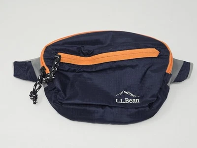 Vintage L.L. Bean Fanny Hip Pack Mochila con Cremallera Negra Azul Marino Naranja Camping Senderismo Foto 1 de 4