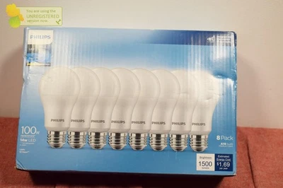 Philips LED 100W Frosted Daylight A19 8-Pack - Image 1 of 4
