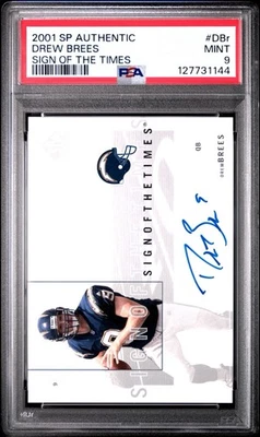 2001 SP Authentic - Drew Brees - Sign Of The Times Rookie Auto PSA Mint 9 RC NFL - Image 1 of 2