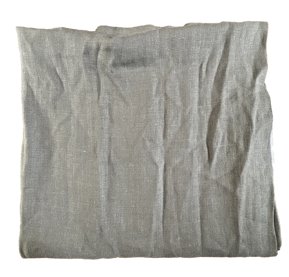 ÚNICO panel de cortina gris 48x84" de lino belga texturizado de restauración herrajes Foto 1 de 4