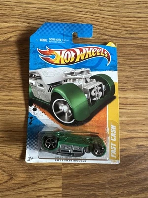 ***RARE PACKAGING ERROR*** Hot Wheels 2011 Models Fast Cash Green 1 64 scale - Image 1 of 4