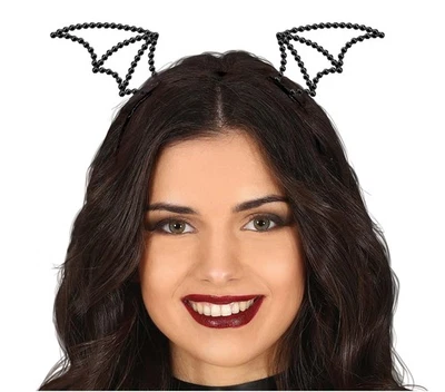 FIESTAS GUIRCA, S.L Haarreif Fledermäuse Strass Metall Kopfbedeckung Halloween Karneval Fastnacht