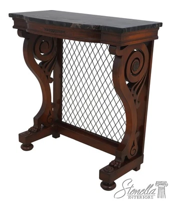 L68876: винтажный мраморный столик-консоль в стиле Регентства с вишневой юбкой - Изображение 1 из 4