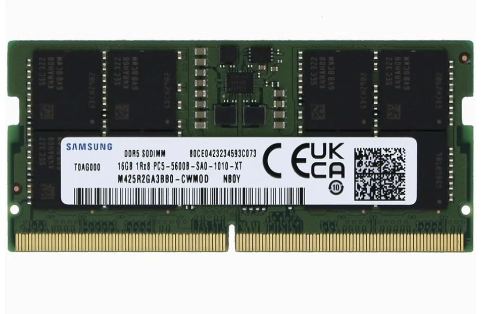Samsung 16GB DDR5 5600 MHz SODIMM 1Rx8 Laptop Memory RAM M425R2GA3EB0-CWM0D - Image 1 of 1