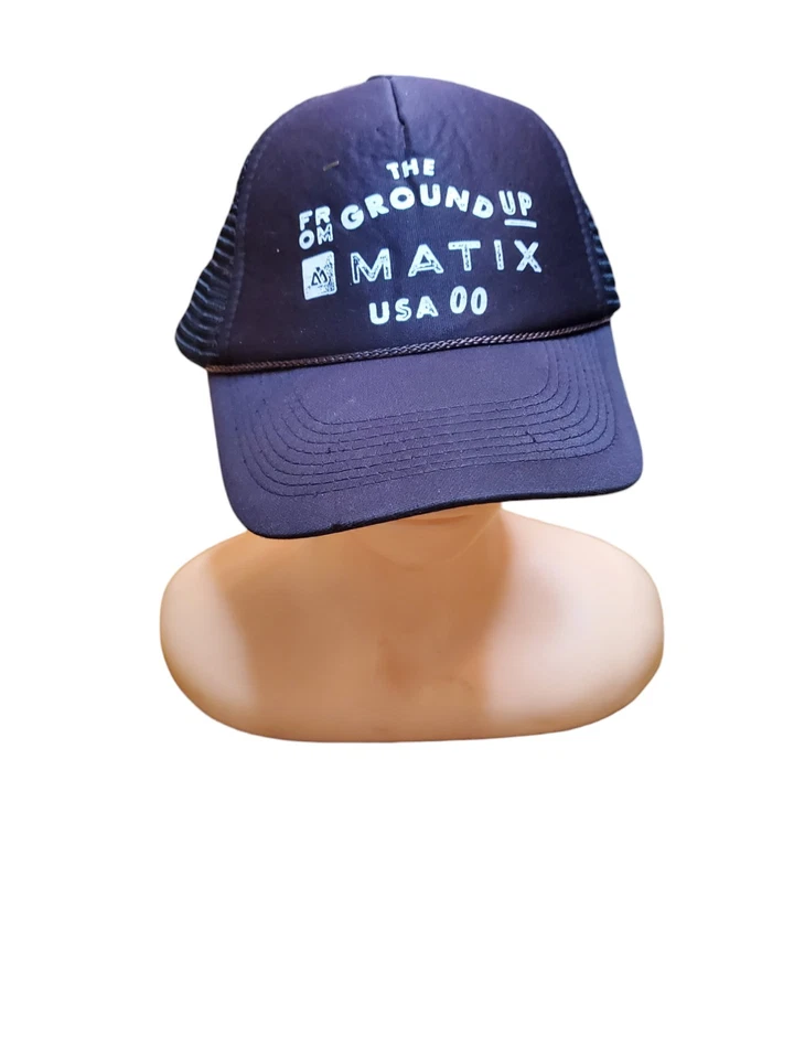 De colección MATIX WEAR CO Snapback Camionero Malla Sombrero Gorra de Béisbol Negro Blanco Logo Foto 1 de 3