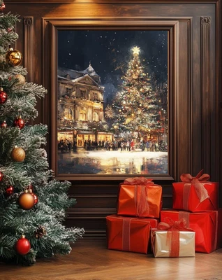 Christmas town| Christmas Decor|Christmas table poster| Christmas Wall Art| - Image 1 of 4