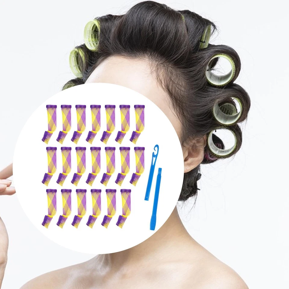 20x Heatless Spiral Hair Rollers Travel Friendly Spiral Curls Styling Kit - image 1 of 4