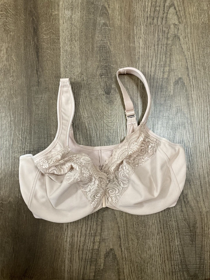 Sujetador Glamorise para mujer cierre frontal beige cobertura completa talla 38F Foto 1 de 4