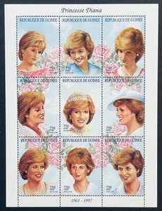 GUINEA PRINCESS DIANA MEMORIAL STAMP SHEET 1998 MNH ROYALTY STAMPS PORTRAITS - Picture 1 of 1