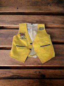 VTG 1999 Kids Co CAD Yellow Vest Original Brand Sz 4 Embroidered Motorcycle Heri