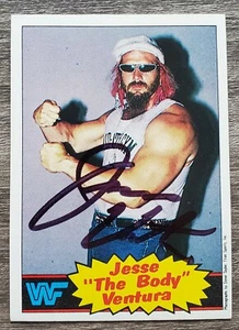 Jesse The Body Ventura Signed 1985 WWF Card #11 WWE Wrestling Topps HOF RAD - Picture 1 of 1