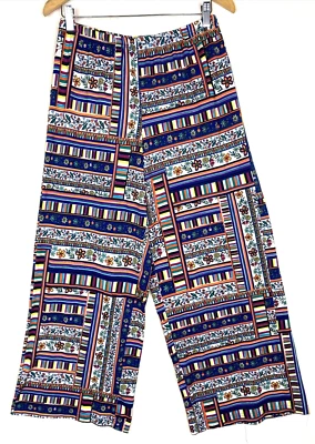 Pantalones para mujer Valerie Stevens pierna ancha cintura elástica floral mediana Foto 1 de 4