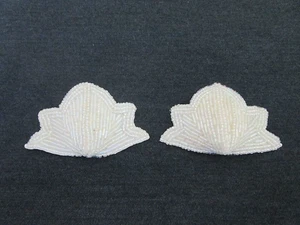 Vintage White Beaded Ornate Shoe Clips 2" x 3" Bridal Wedding Formal - Picture 1 of 5