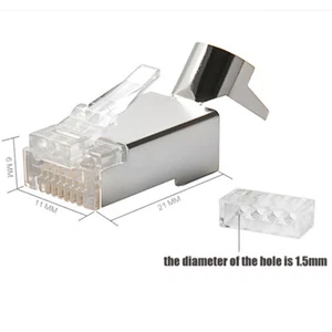 4 PIEZAS Conector Cat7 RJ45 RJ45 blindado enchufe FTP 8P8C Conectores de red de engarce - Imagen 1 de 12