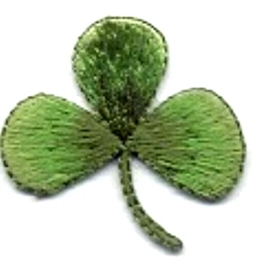 SHAMROCK green IRON ON PATCH  1-1/2" X 1-1/2" - Image 1 of 2
