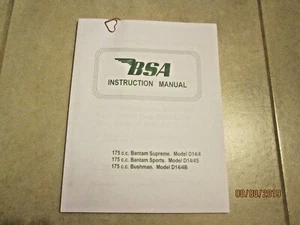 1967 BSA MOTORCYCLE Bantam Supreme, Sports, Bushman D14 Manual D14/4/ D14S AMCA - Bild 1 von 1