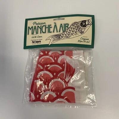 Vintage Pier 1 Importaciones Peces Windsock 30" Rojo/Blanco 100% Algodón Foto 1 de 3