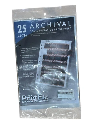 Archival Preservers for 35mm Negatives - Print File 35-7B4 - Pack of 25 - Image 1 of 4