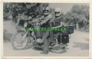 1960s Original Photo MOTORCYCLE ROAD TRIP Unknown Make PACKED & READY TO ROLL - Picture 1 of 1